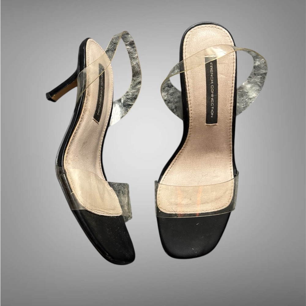 French Connection Black and Clear Heels